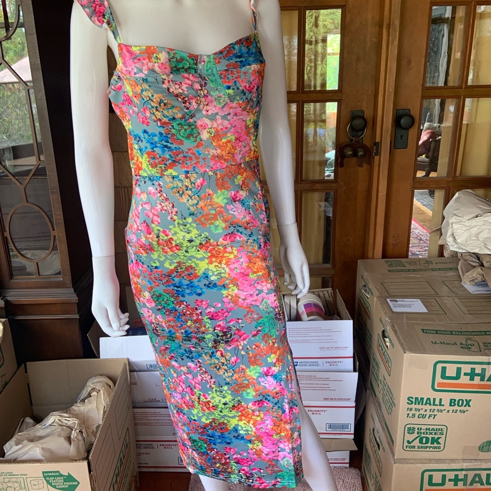 SHEIN Multicolor Floral Midi Dress 👗